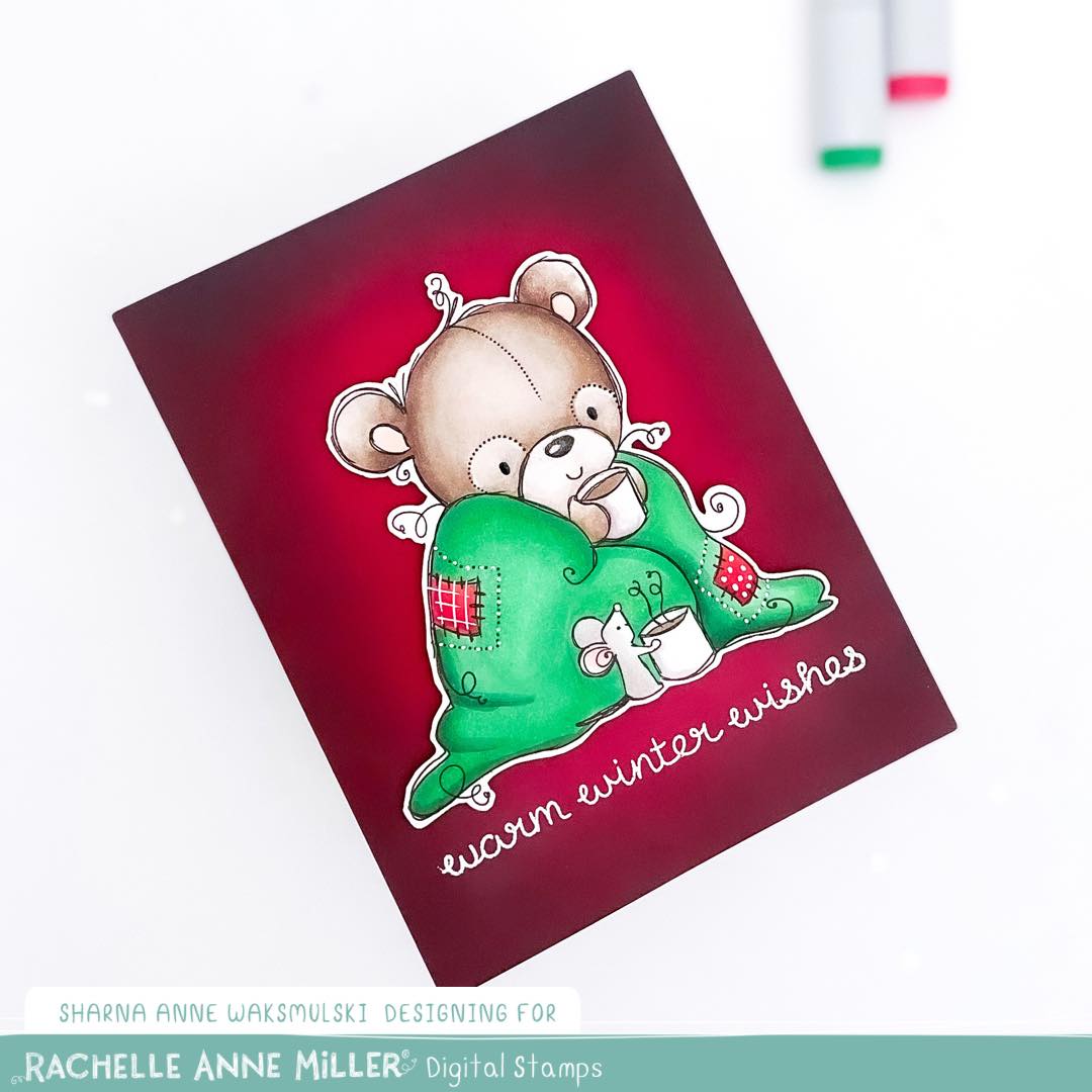 'Cuddle Up' Christmas Digital Stamp