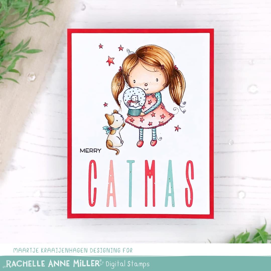 'Kitty Snowglobe' Digital Stamp