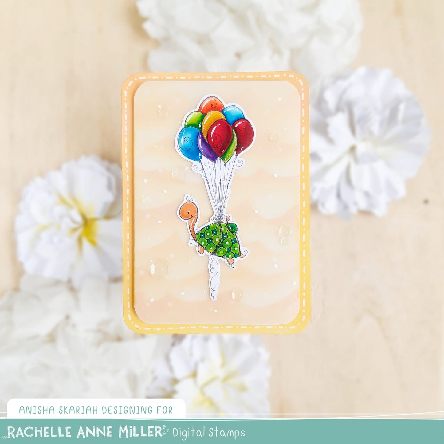 'Birthday Turtle' Digital Stamp