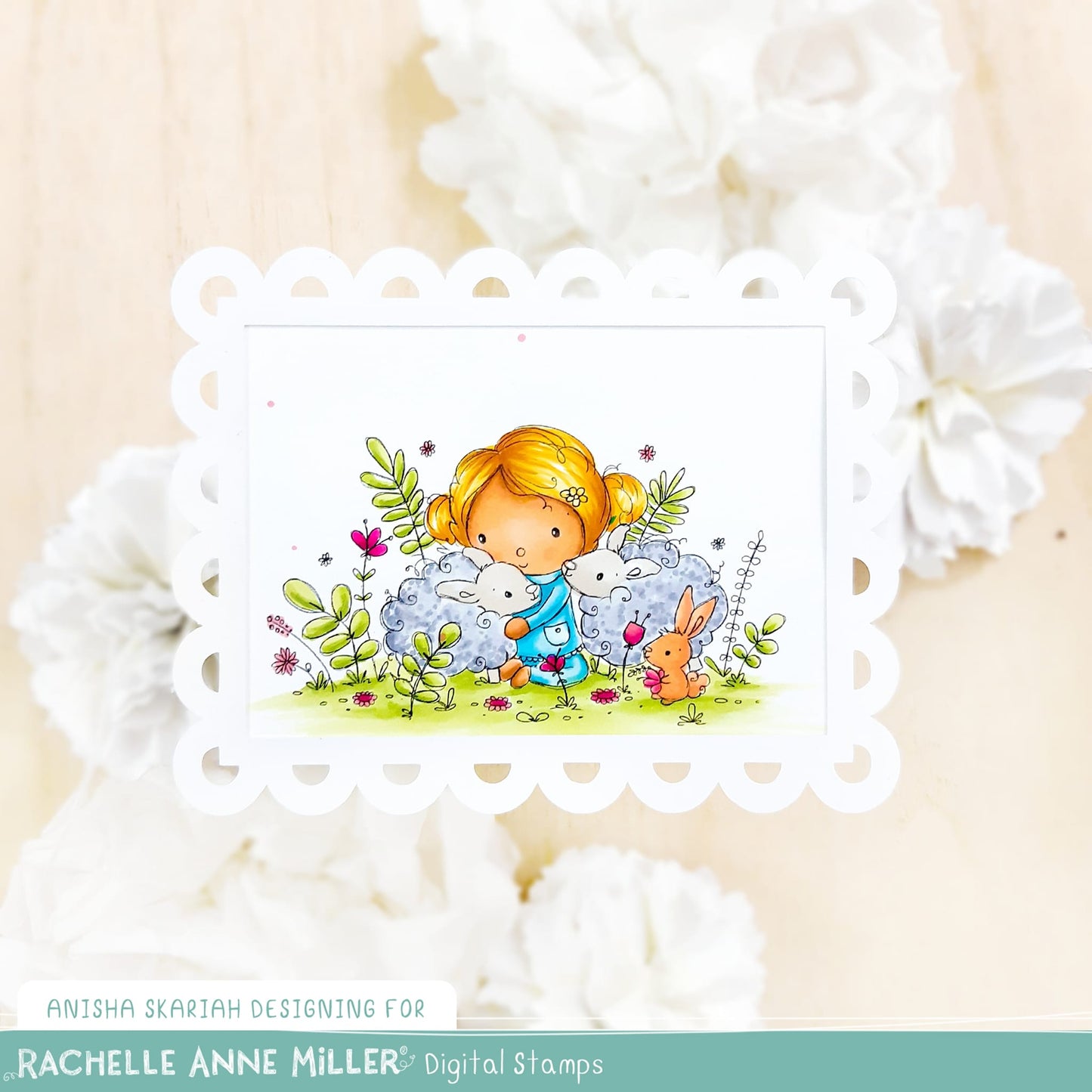 'Lamb Cuddle' Digital Stamp