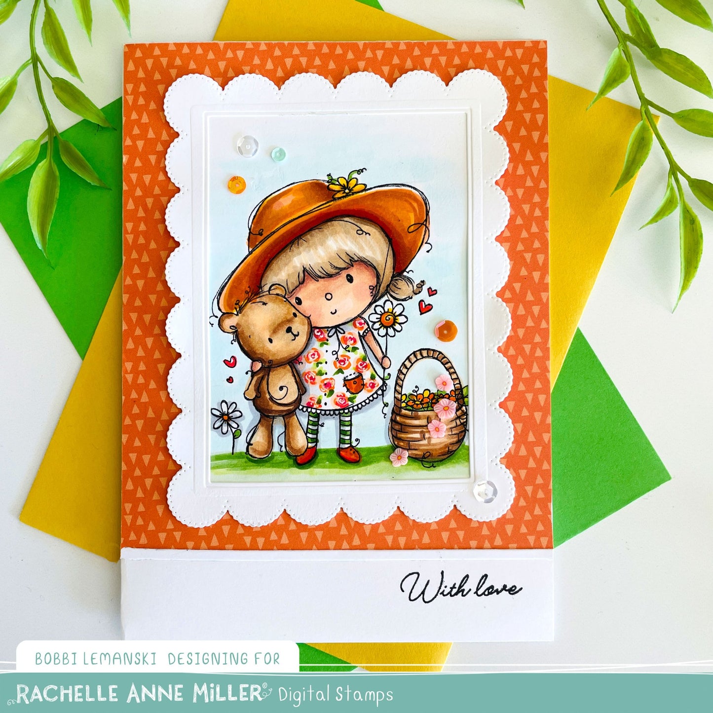 'Flowers for Teddy' Digital Stamp
