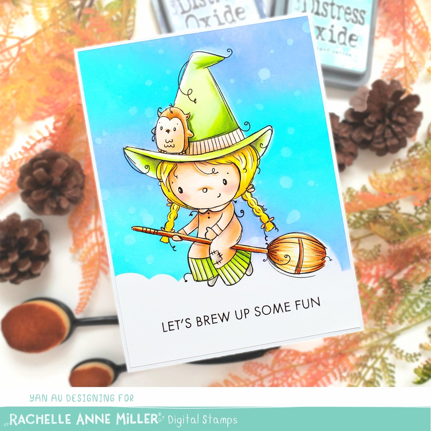 'Cute Witch' Digital Stamp