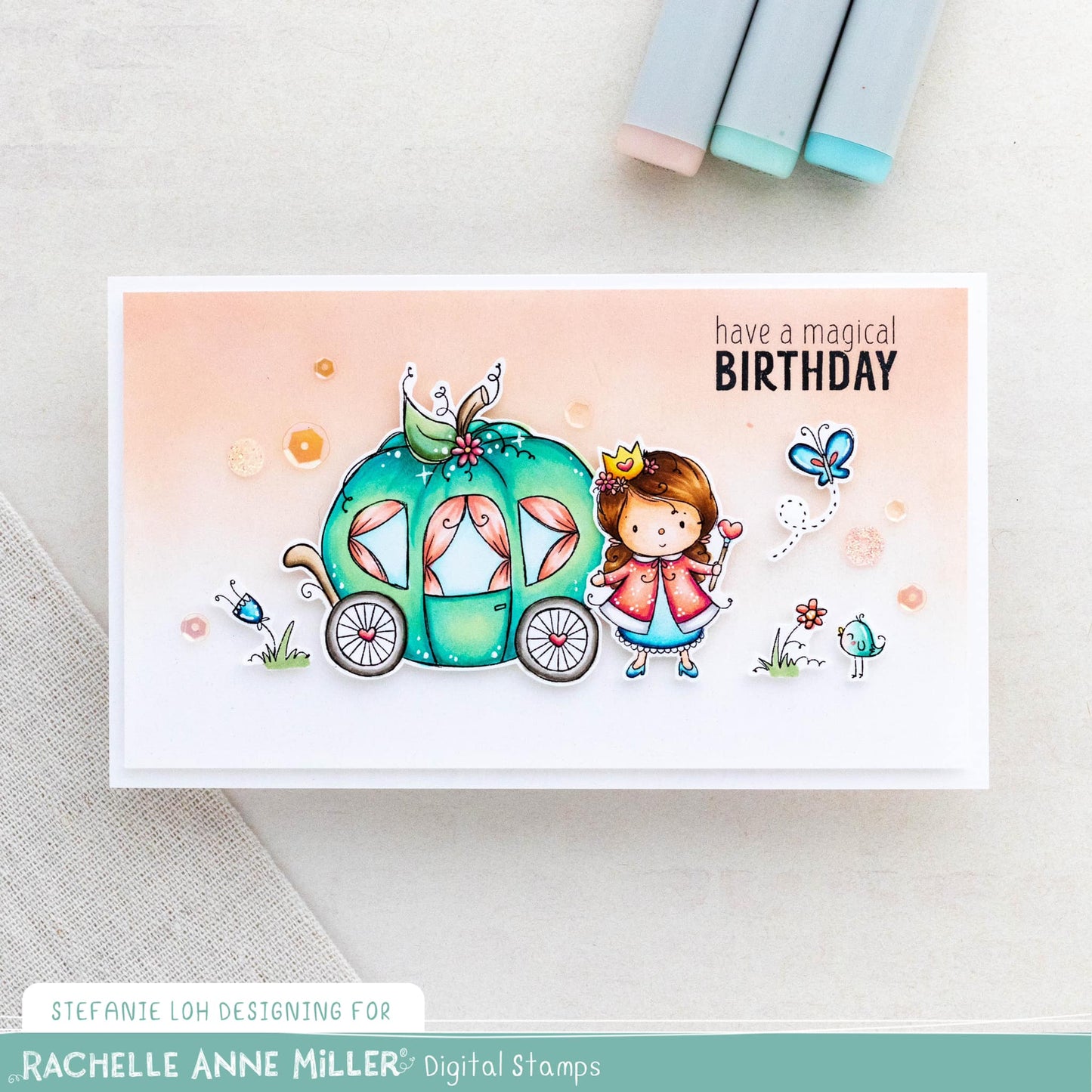 'Pumpkin Princess' Scene Creator Digital Stamp