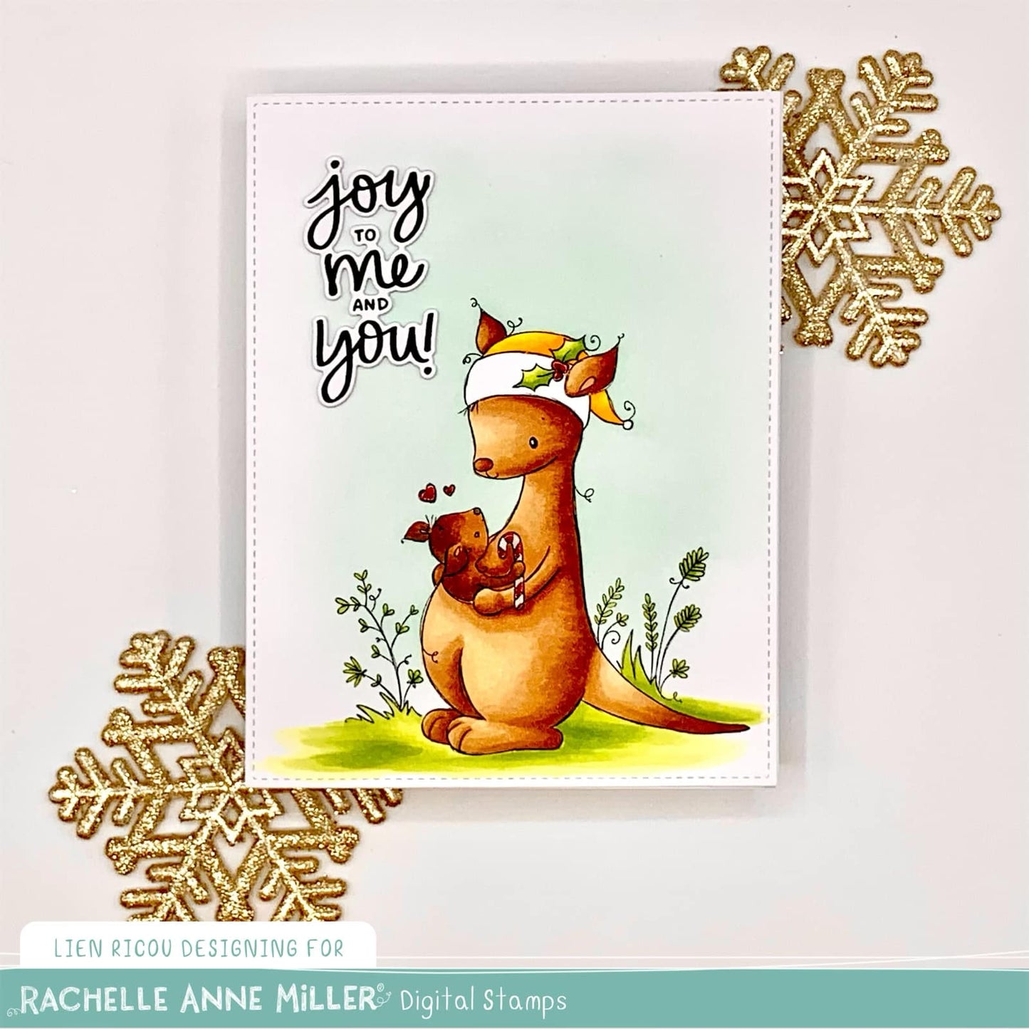 'Christmas Kangaroos' Digital Stamp