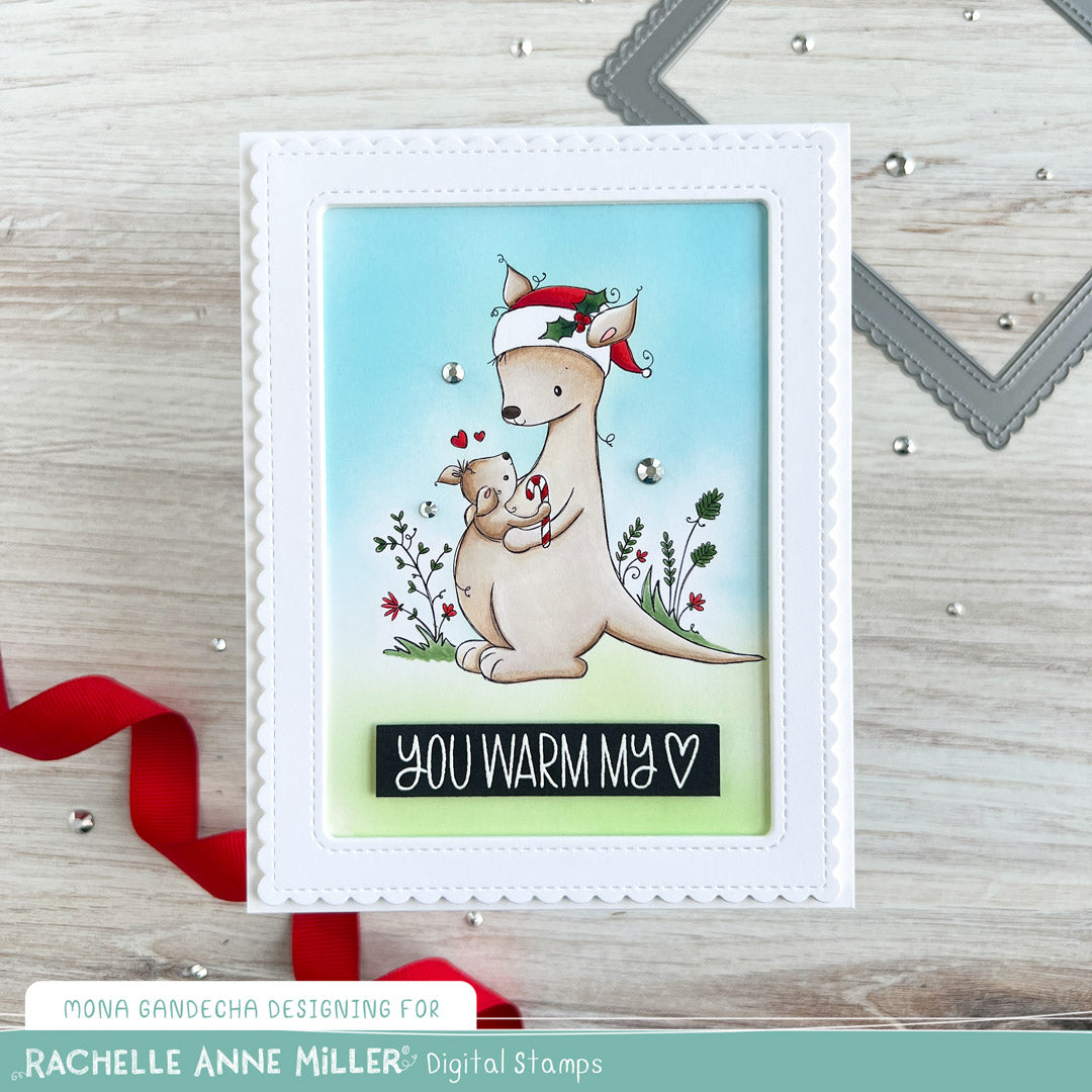 'Christmas Kangaroos' Digital Stamp