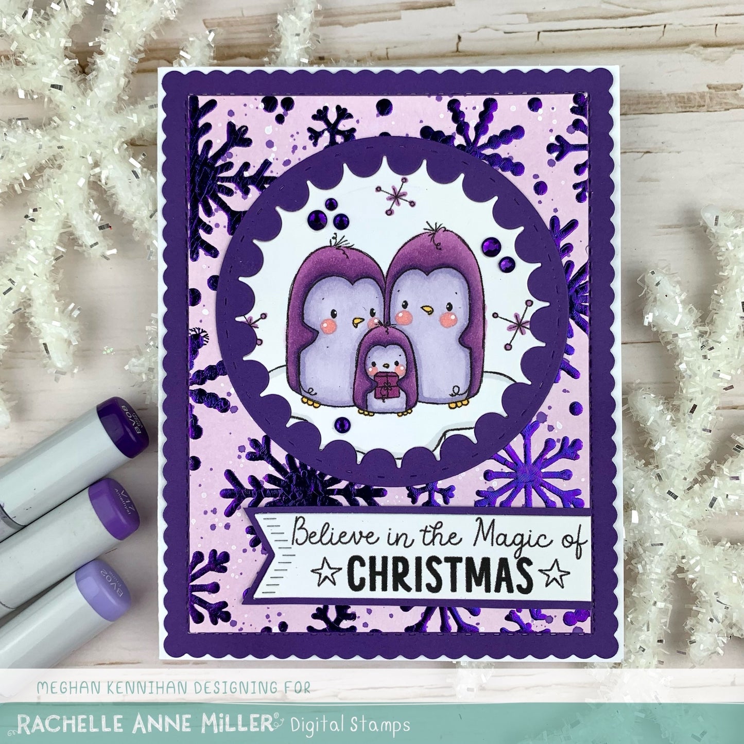 'Penguin Family' Digital Stamp