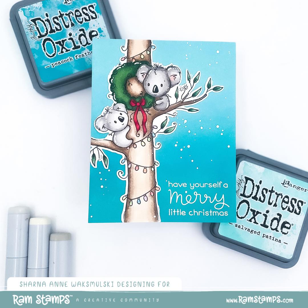 'Koala Christmas Tree' Digital Stamp