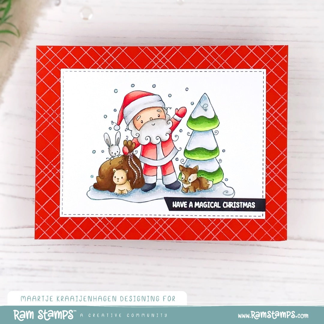 'Woodland Santa' Digital Stamp