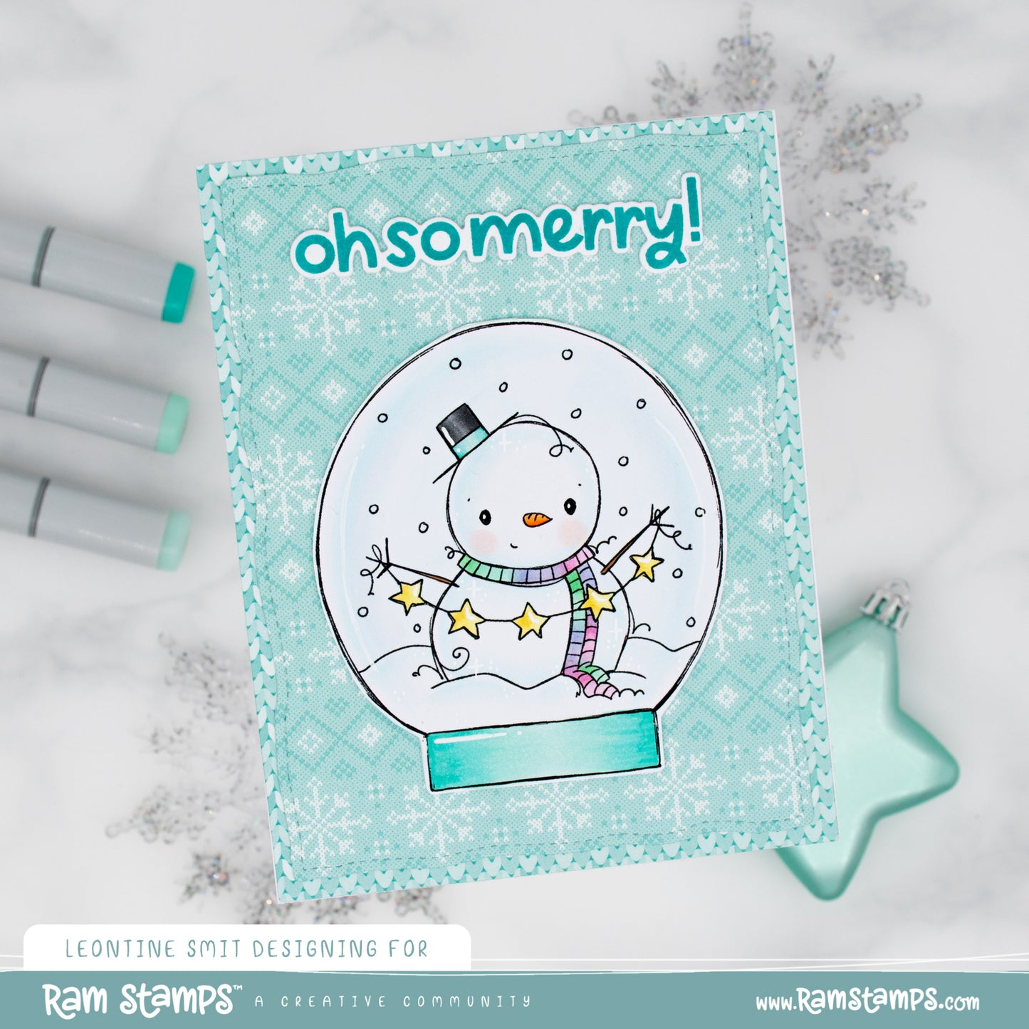 'Snowman Globe' Digital Stamp