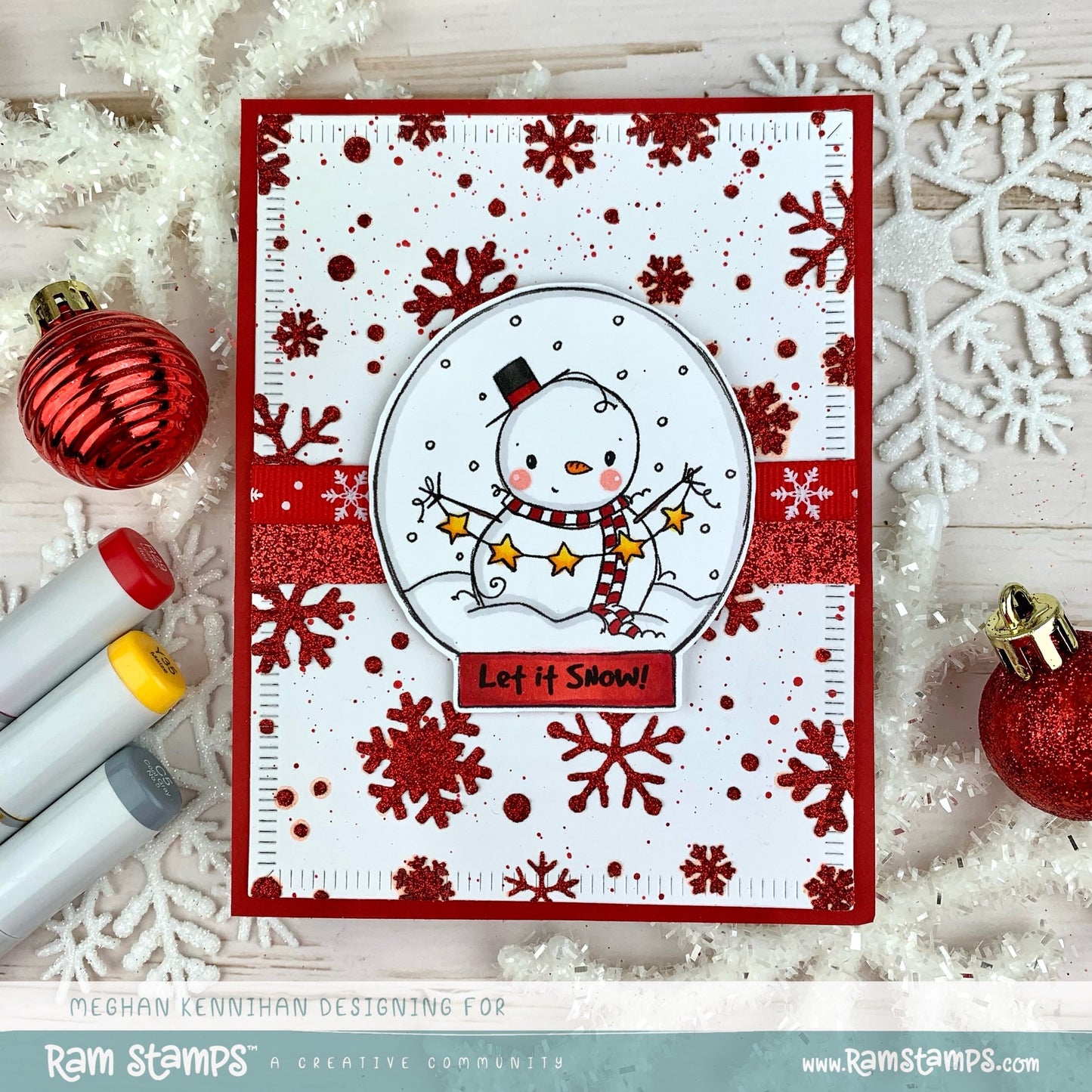 'Snowman Globe' Digital Stamp