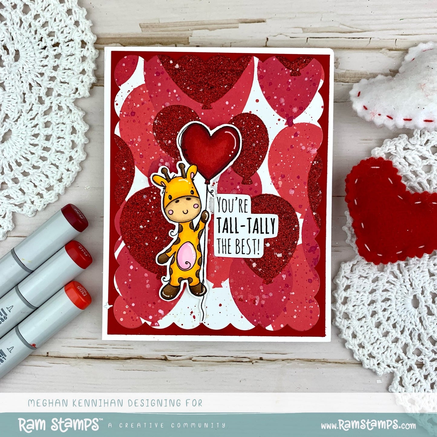 'Animal Valentines - Giraffe' Digital Stamp