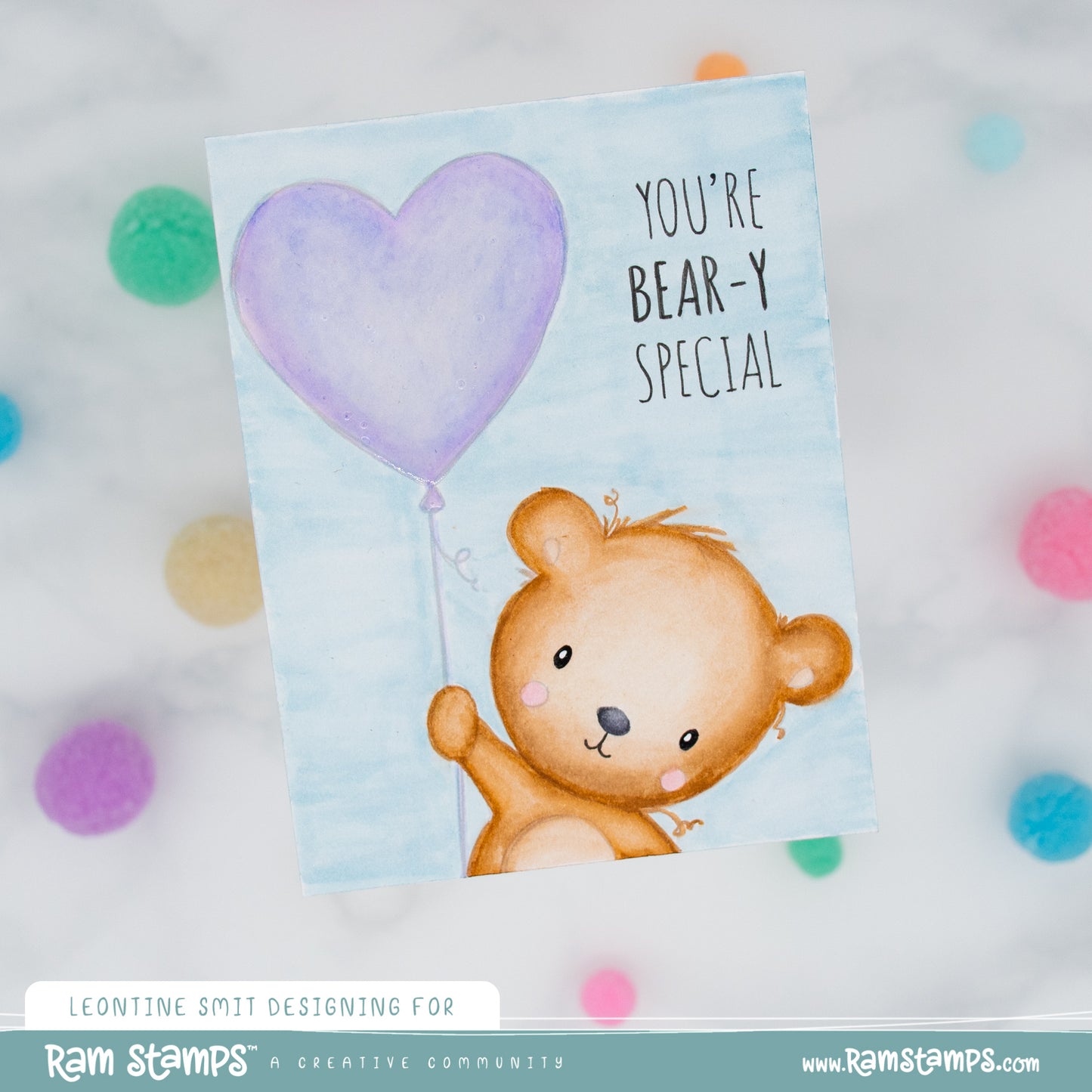 'Animal Valentines - Bear' Digital Stamp