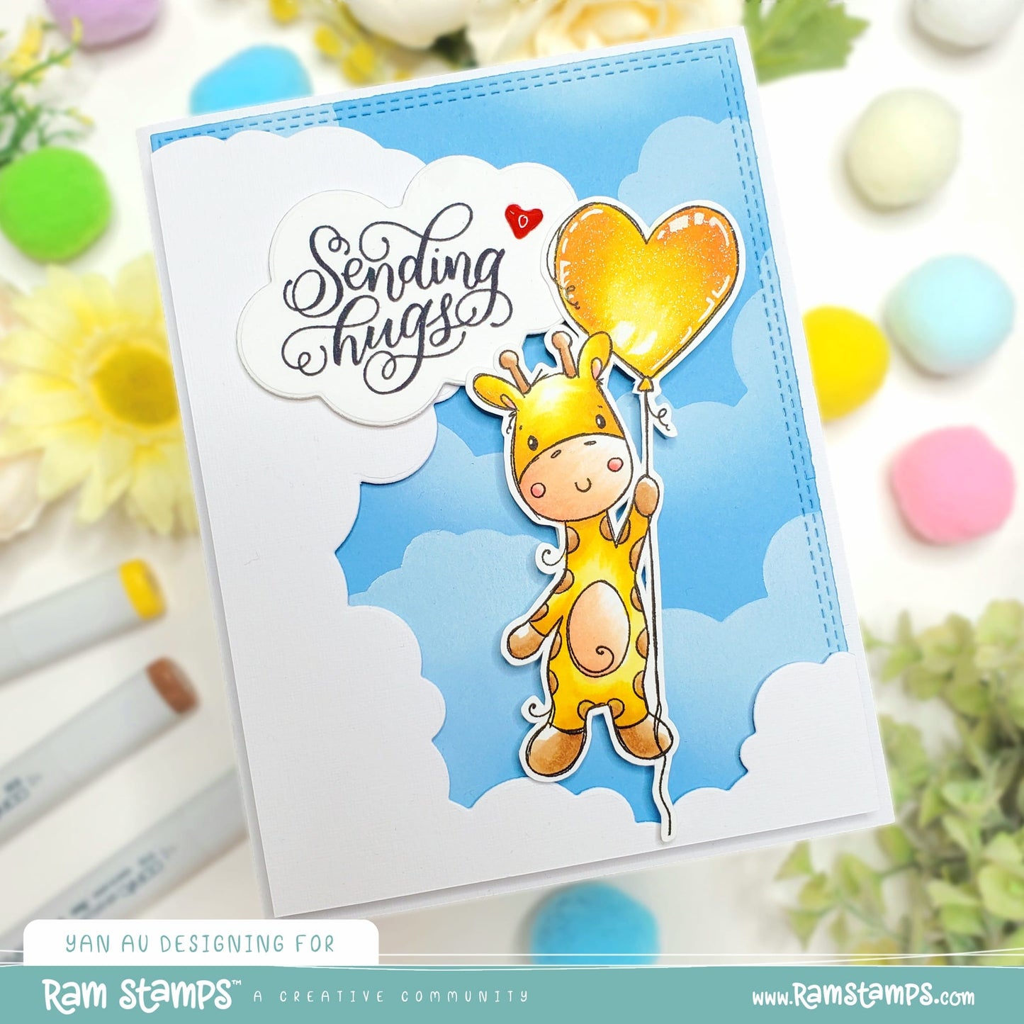 'Animal Valentines - Giraffe' Digital Stamp