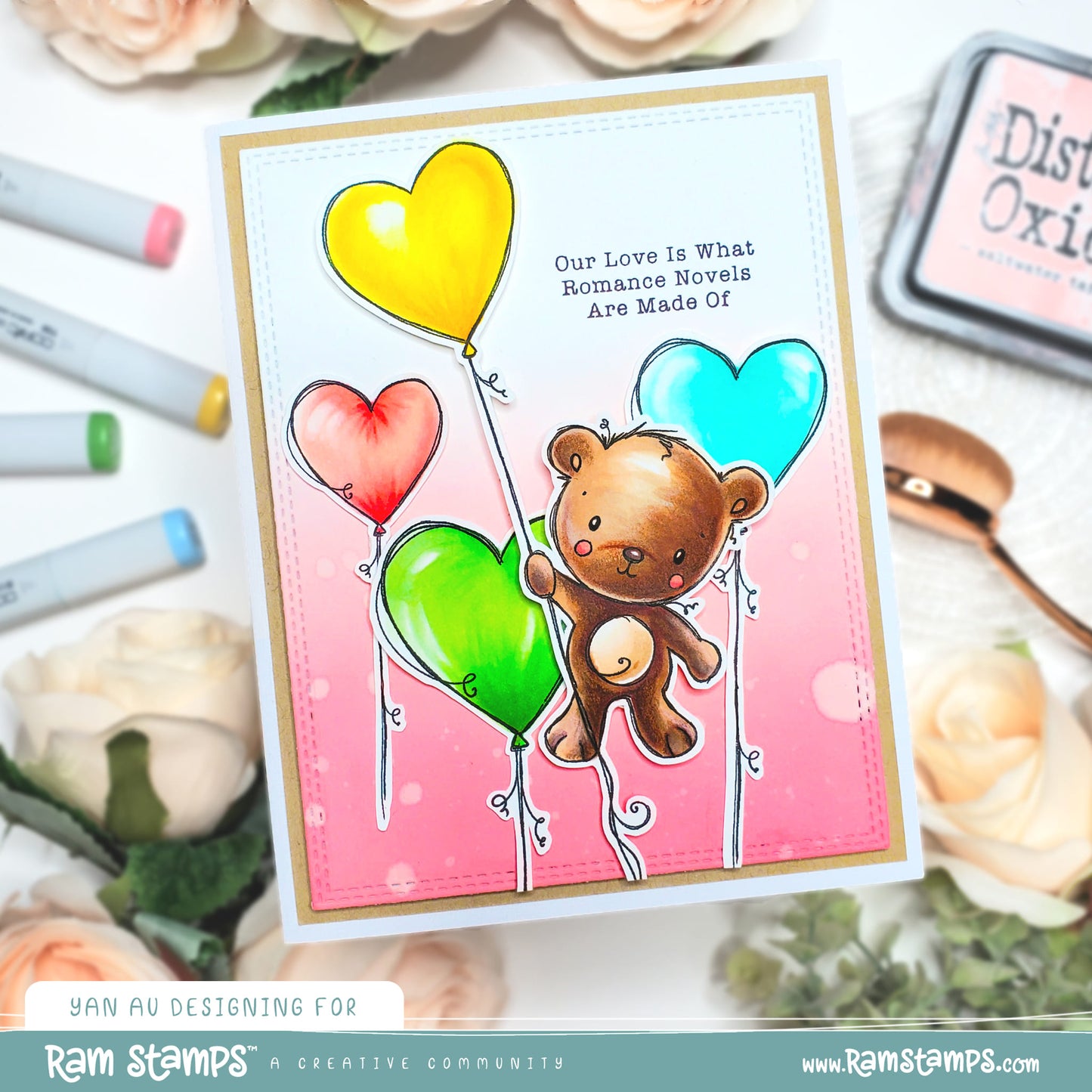 'Animal Valentines - Bear' Digital Stamp