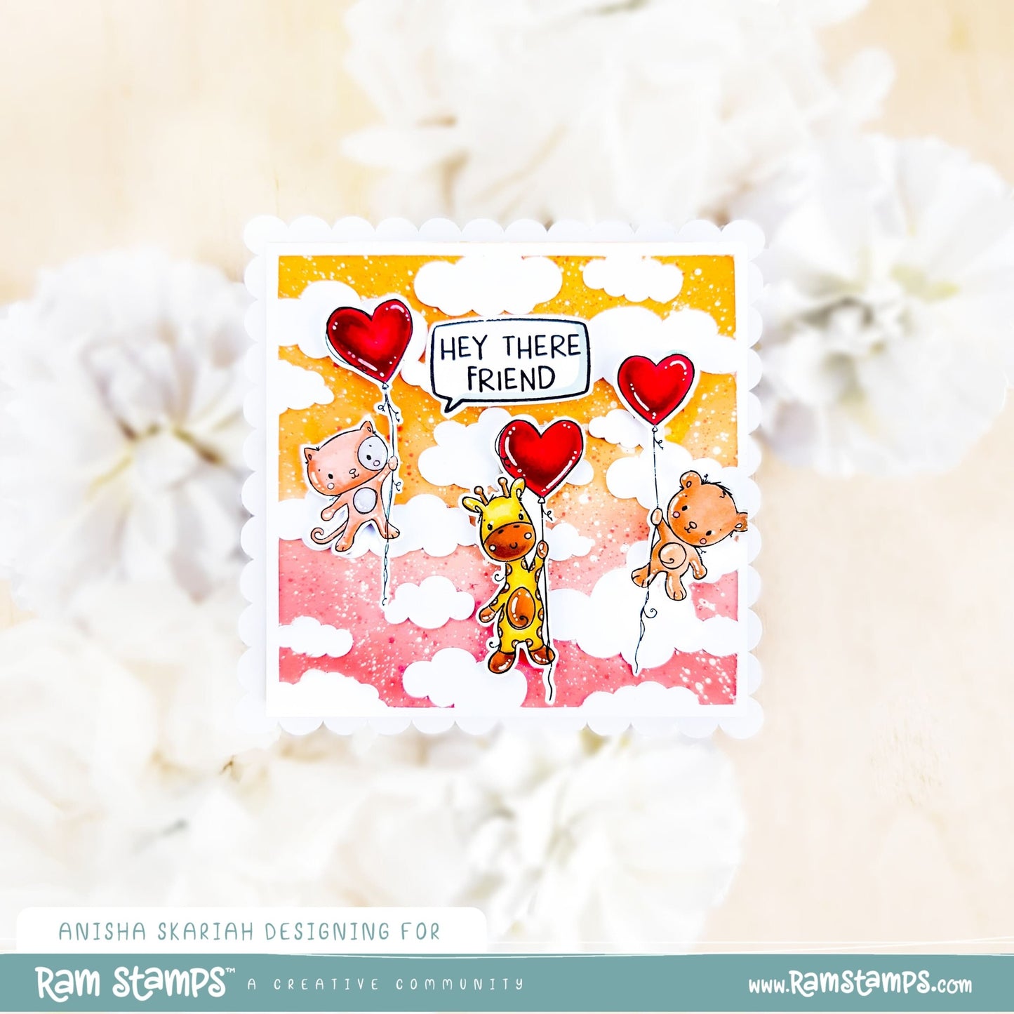'Animal Valentines - Giraffe' Digital Stamp