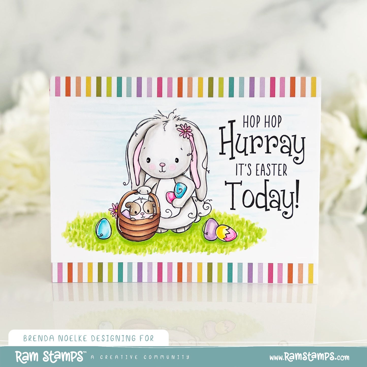 'Bunny & Guinea: Egg Hunt' Digital Stamp