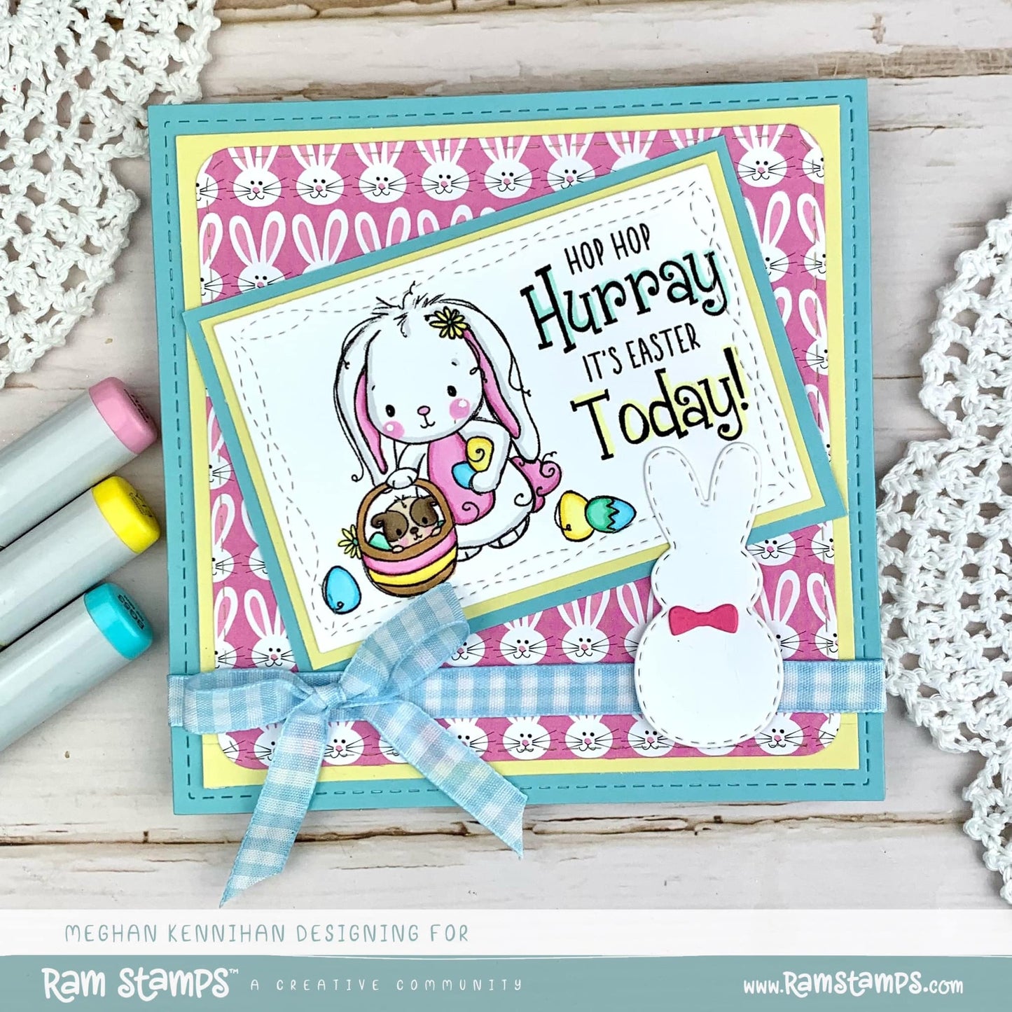 'Bunny & Guinea: Egg Hunt' Digital Stamp