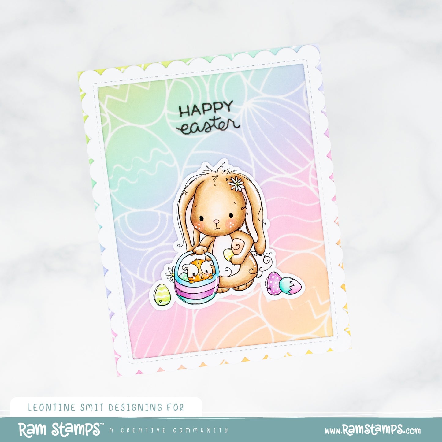 'Bunny & Guinea: Egg Hunt' Digital Stamp