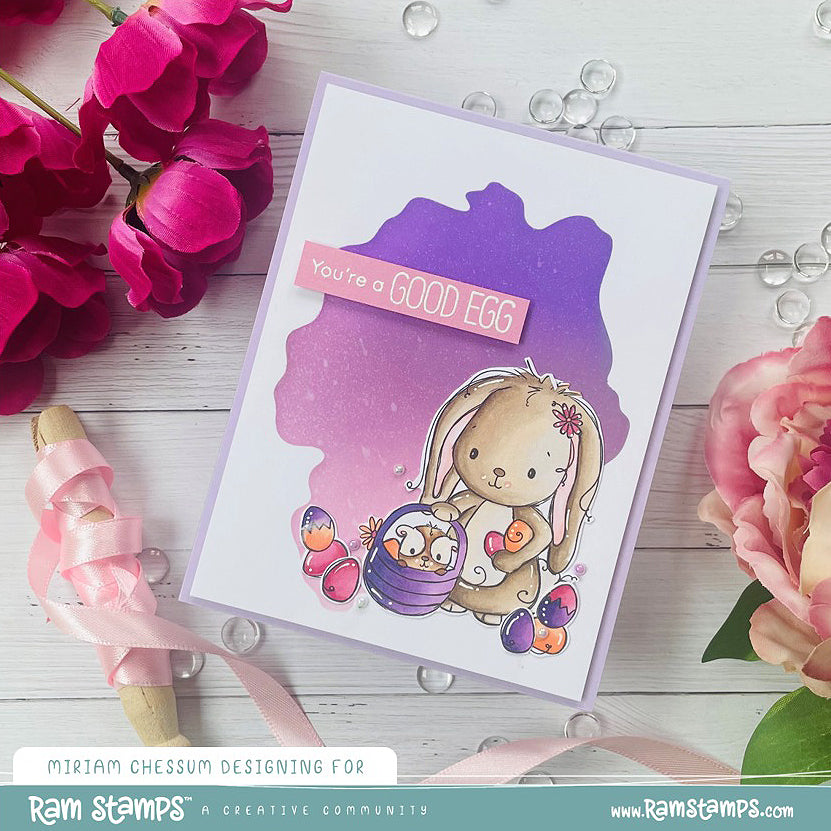 'Bunny & Guinea: Egg Hunt' Digital Stamp