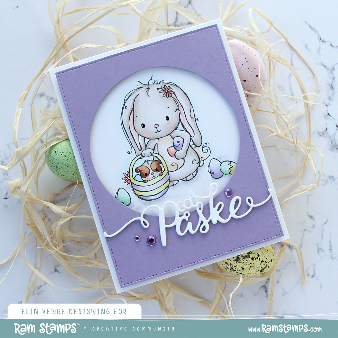 'Bunny & Guinea: Egg Hunt' Digital Stamp