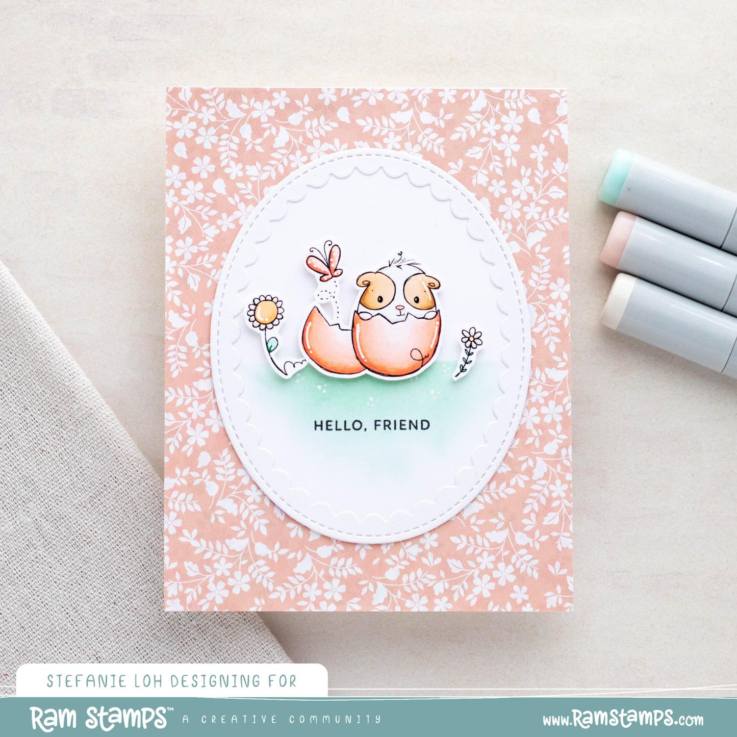 'Bunny & Guinea: Guinea Egg' Digital Stamp