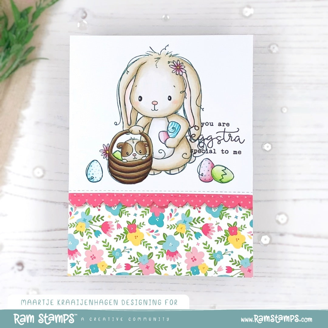 'Bunny & Guinea: Egg Hunt' Digital Stamp