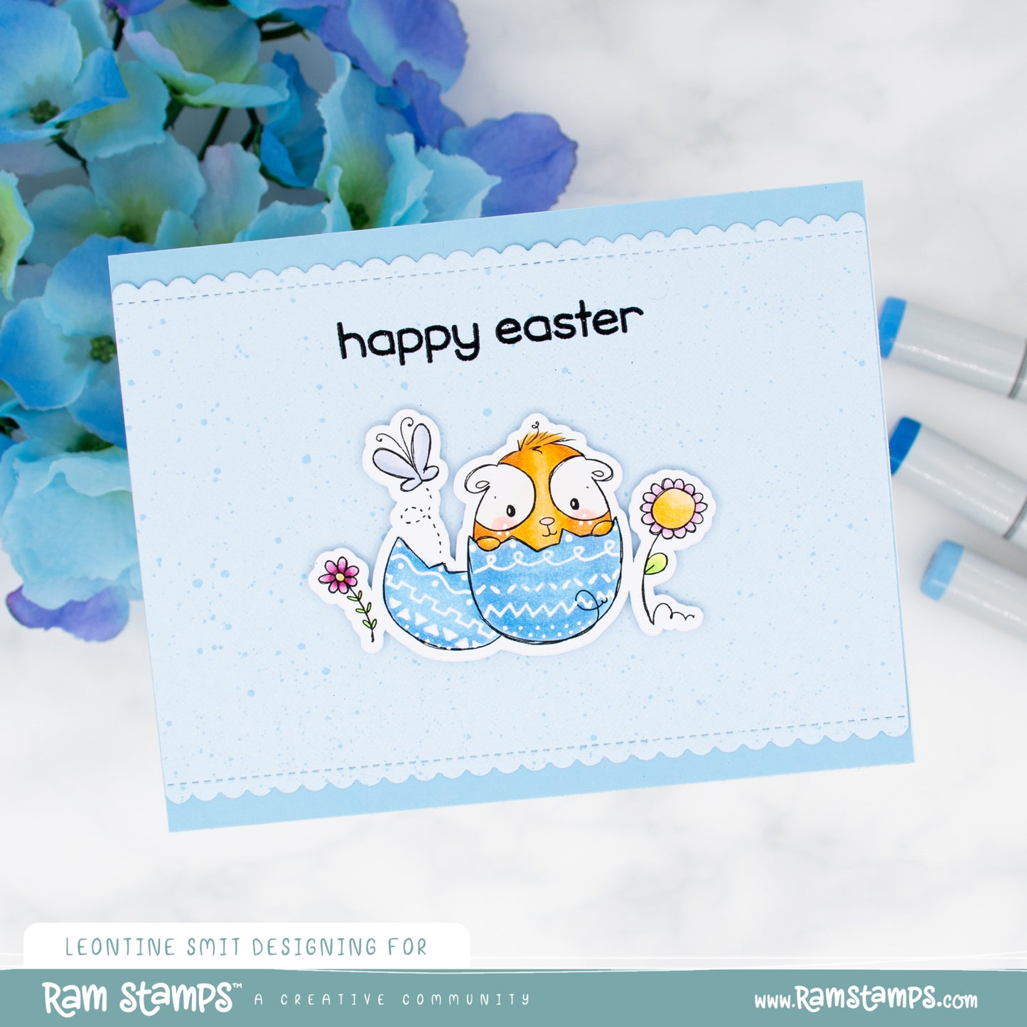 'Bunny & Guinea: Guinea Egg' Digital Stamp