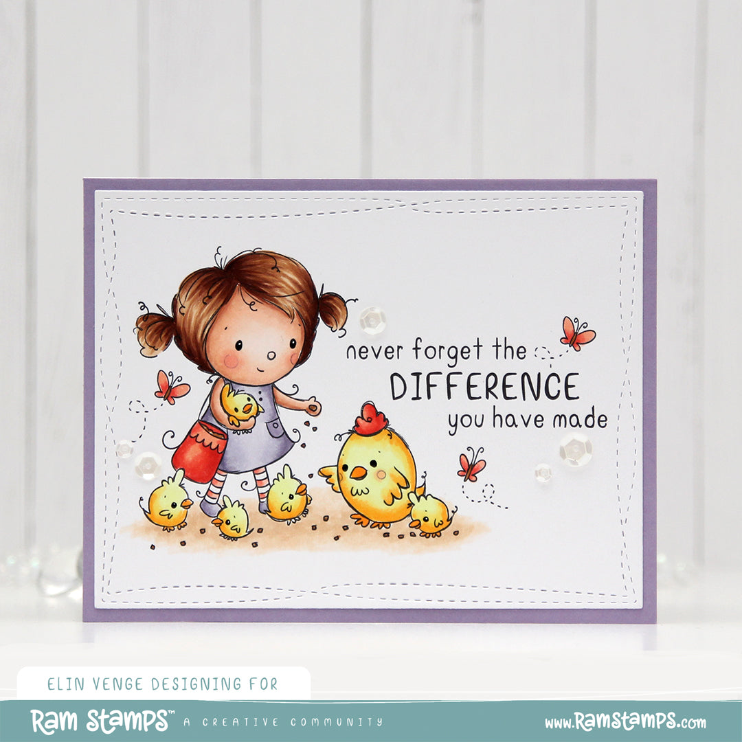 'Feeding the Chicks' Digital Stamp