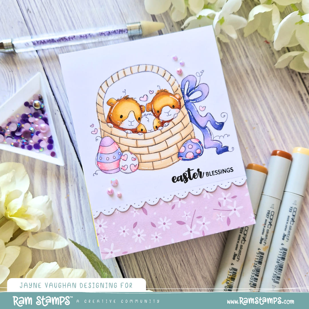 'Easter Guinea Pigs' Digital Stamp