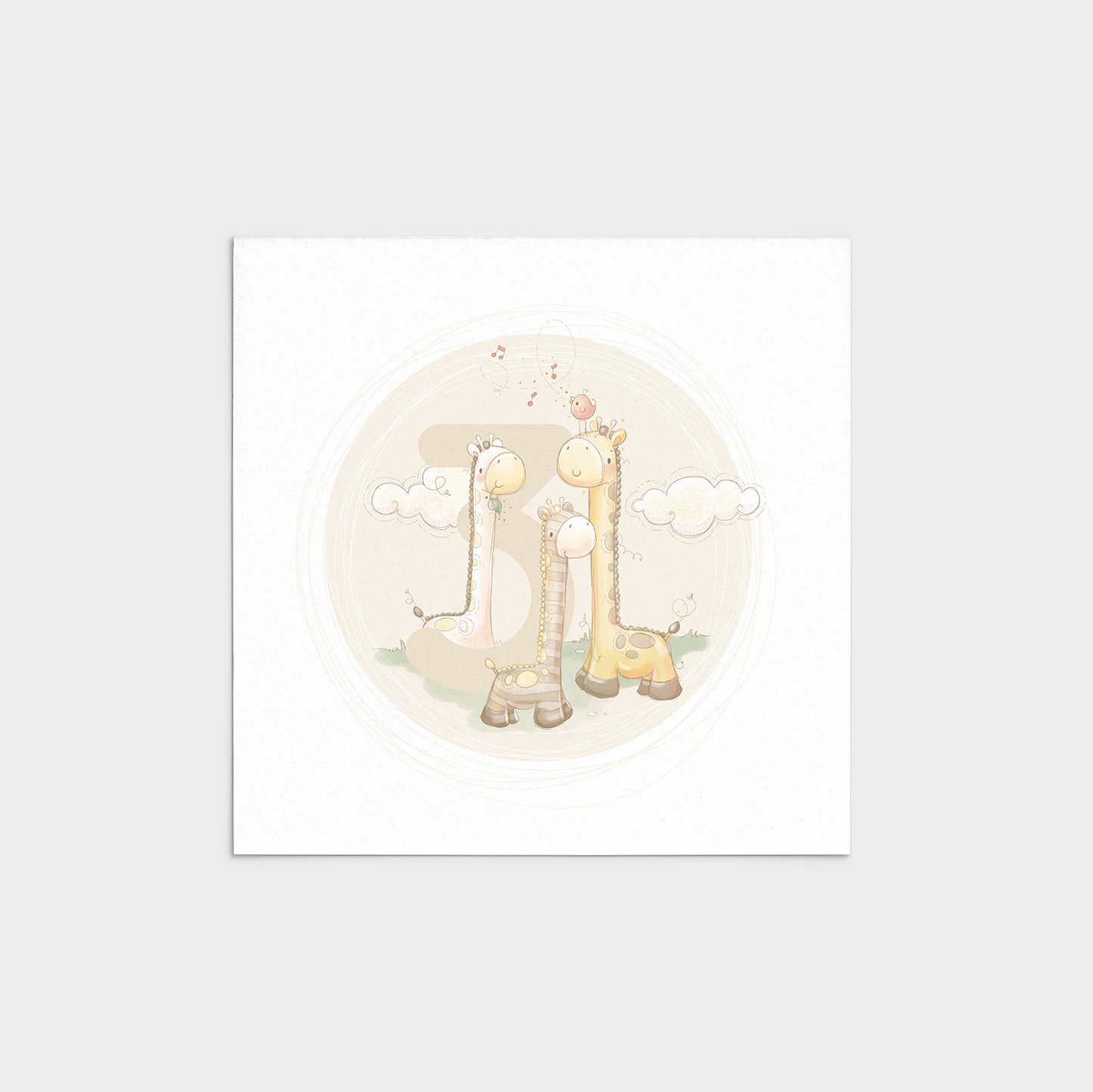 'Animal Numbers' Children's Wall Art Print Set