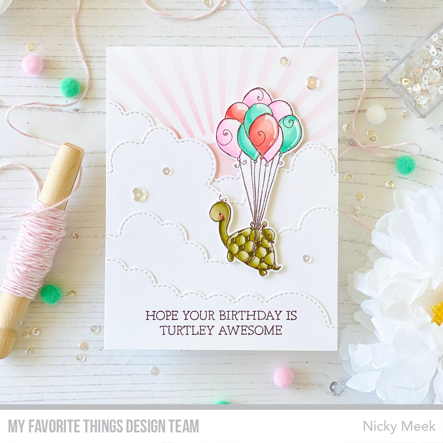 'Birthday Turtle' Digital Stamp