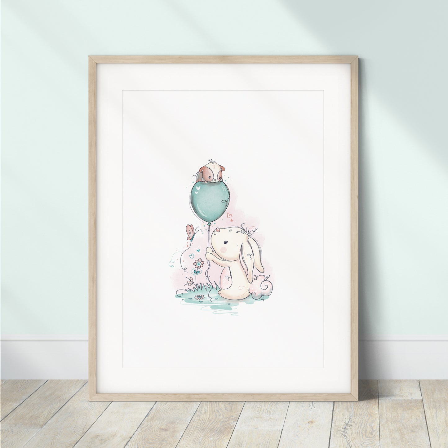 'Bunny and Guinea Adventures' Children's Wall Art Print Set