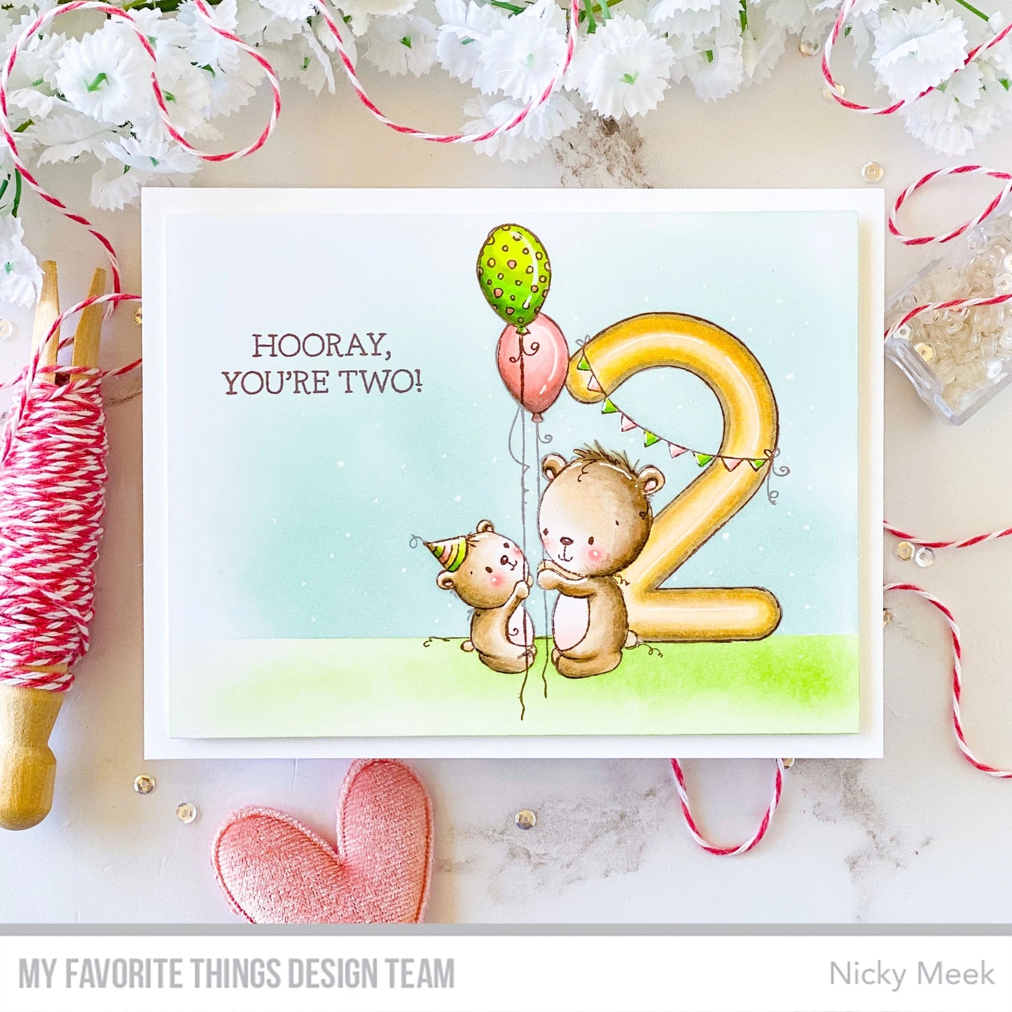 'Animal Number: Two Bears' Digital Stamp