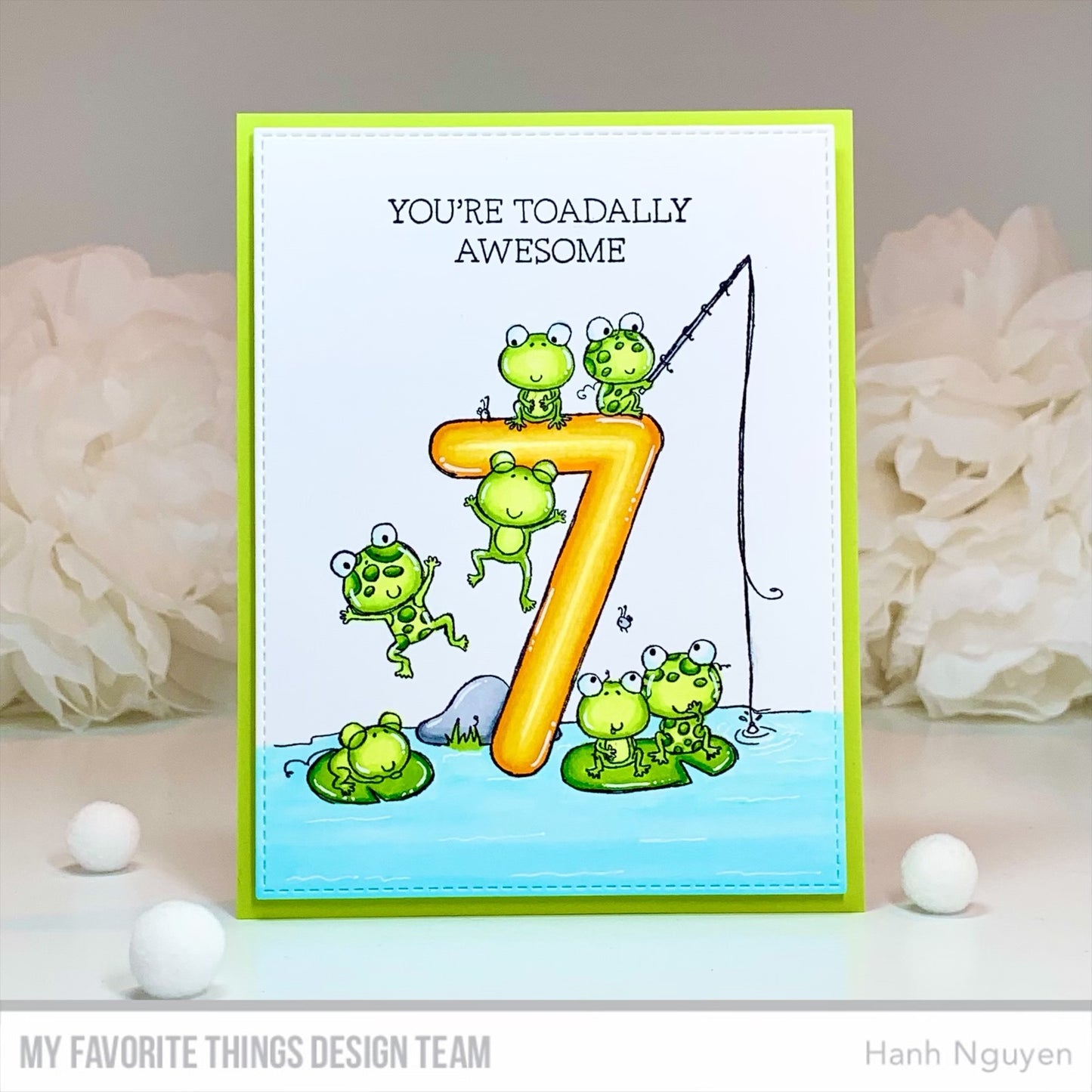 'Animal Number: Seven Frogs' Digital Stamp