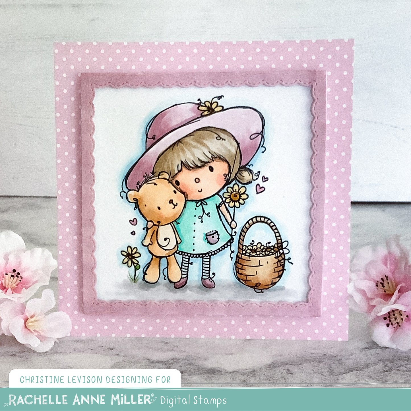 'Flowers for Teddy' Digital Stamp