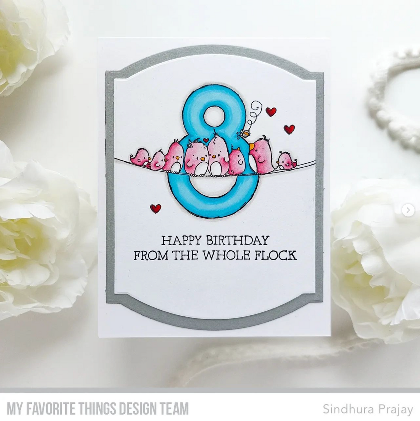 'Animal Number: Eight Birds' Digital Stamp
