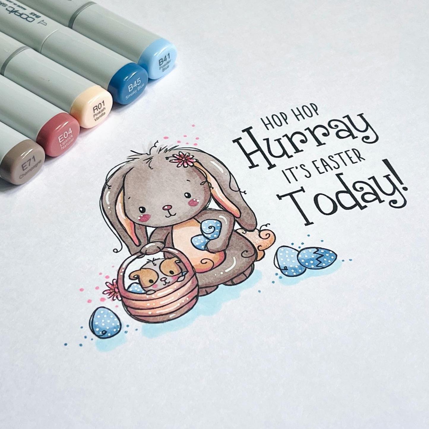 'Bunny & Guinea: Egg Hunt' Digital Stamp