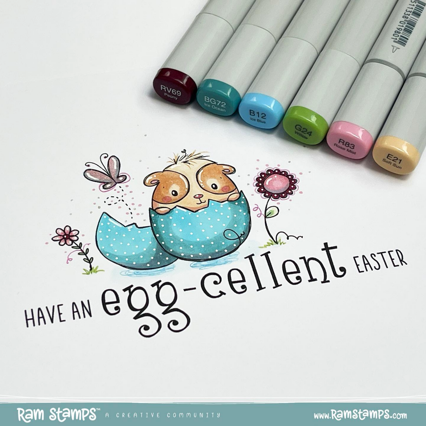 'Bunny & Guinea: Guinea Egg' Digital Stamp
