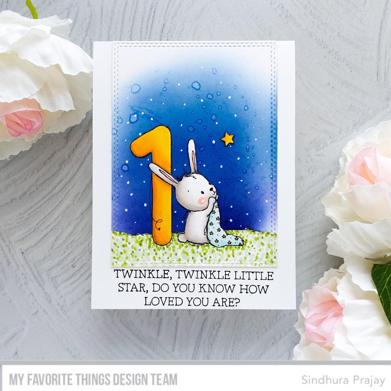 'Animal Number: One Bunny' Digital Stamp