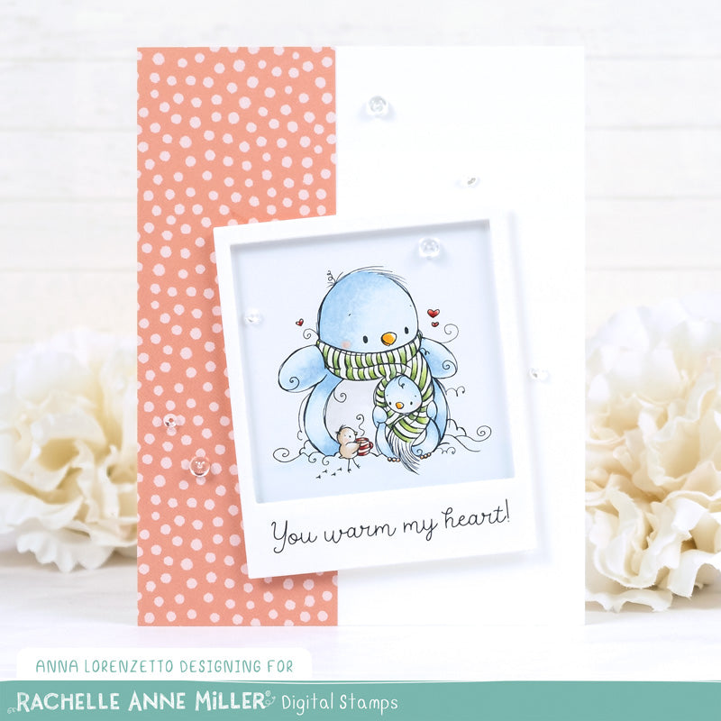 'Penguin Hug' Digital Stamp
