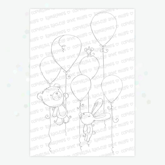 'Animal Balloons' Digital Stamp