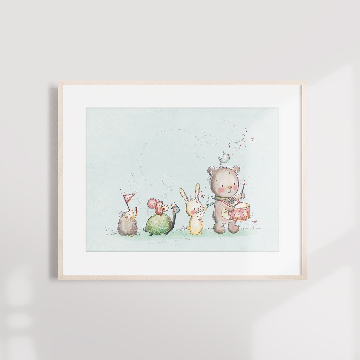 'Animal Music Parade' Children's Wall Art Print