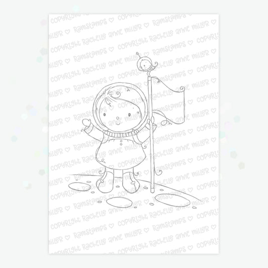 'Astronaut Explorer' Digital Stamp