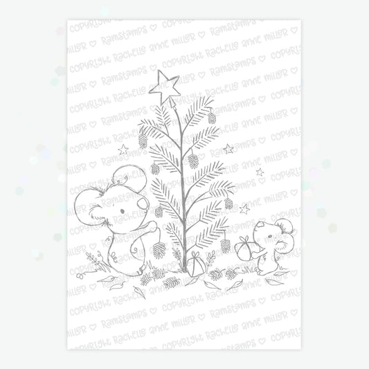 'Koala Christmas' Digital Stamp