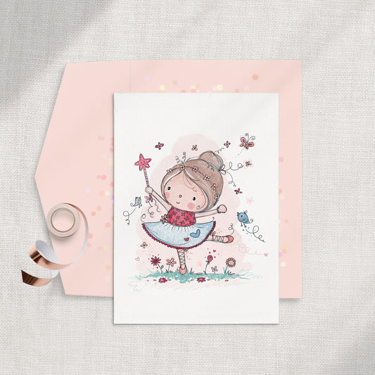 Ballerina Princess 5x7 Greeting Card