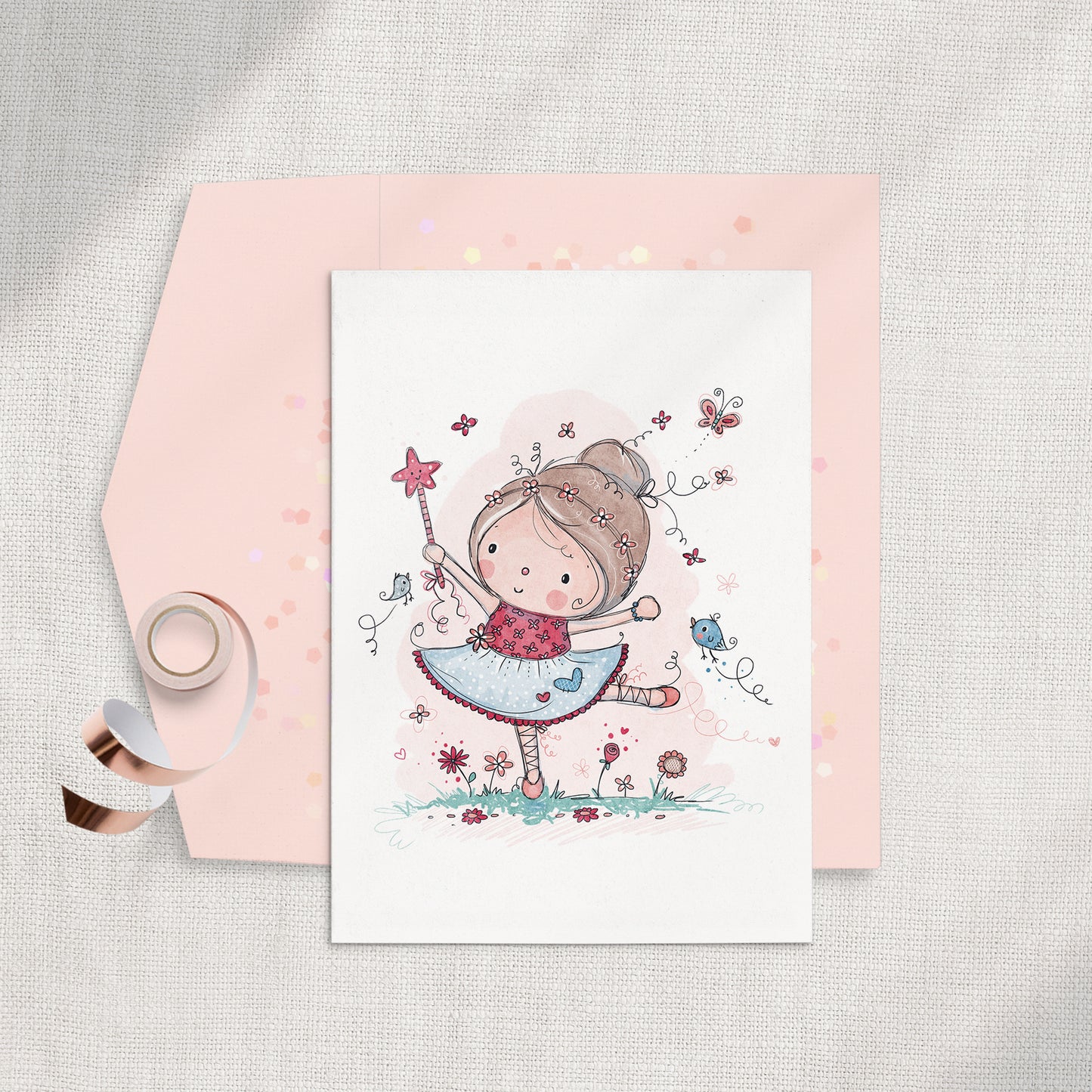 Ballerina Princess 5x7 Greeting Card