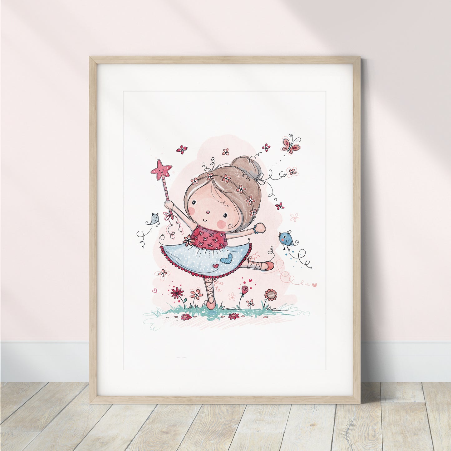 'Dancing Ballerina' Children's Wall Art Print