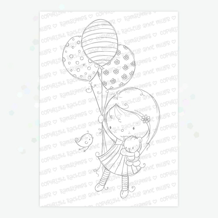 'Balloon Ride' Digital Stamp