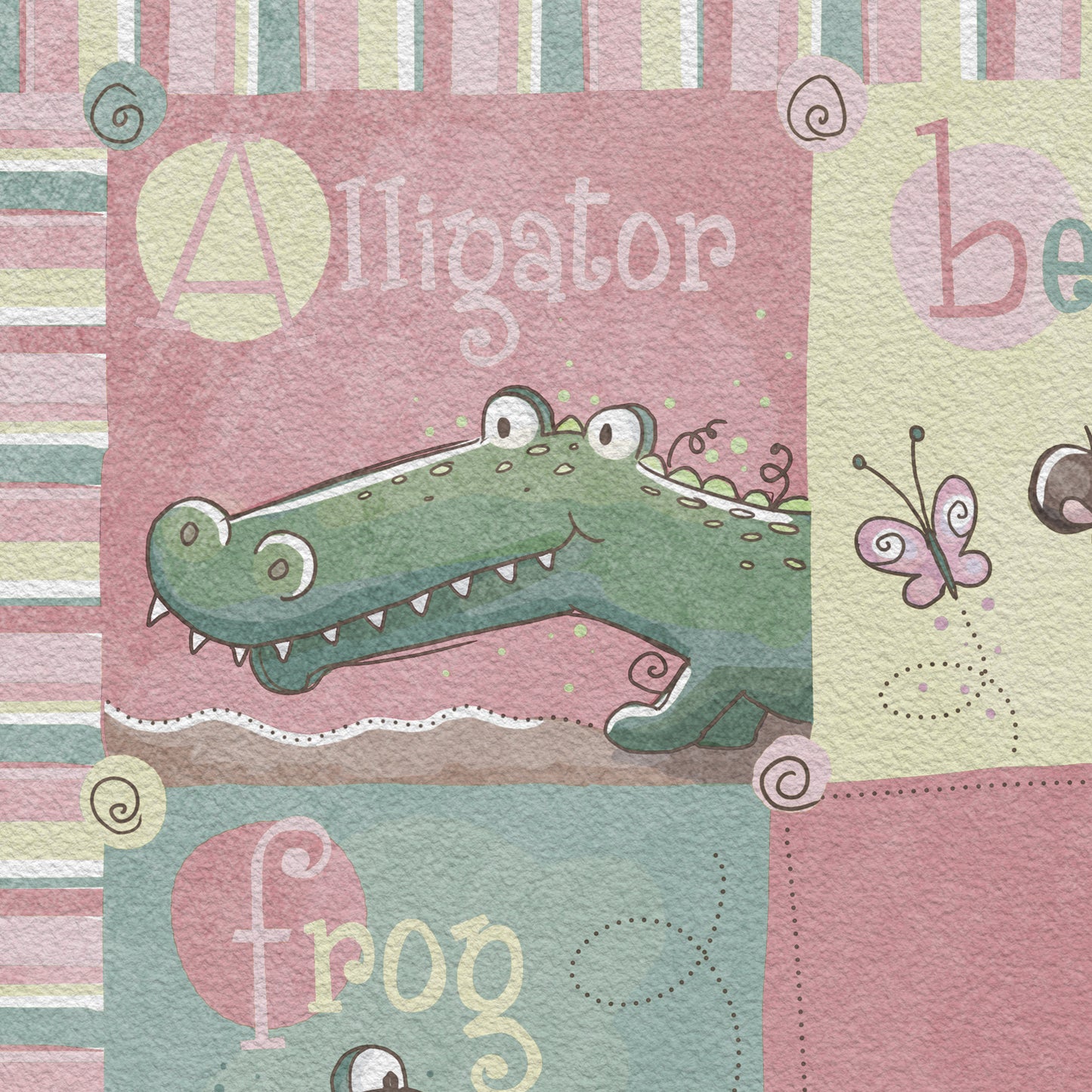 'Personalized Pink Alphabet' Children's Wall Art Print