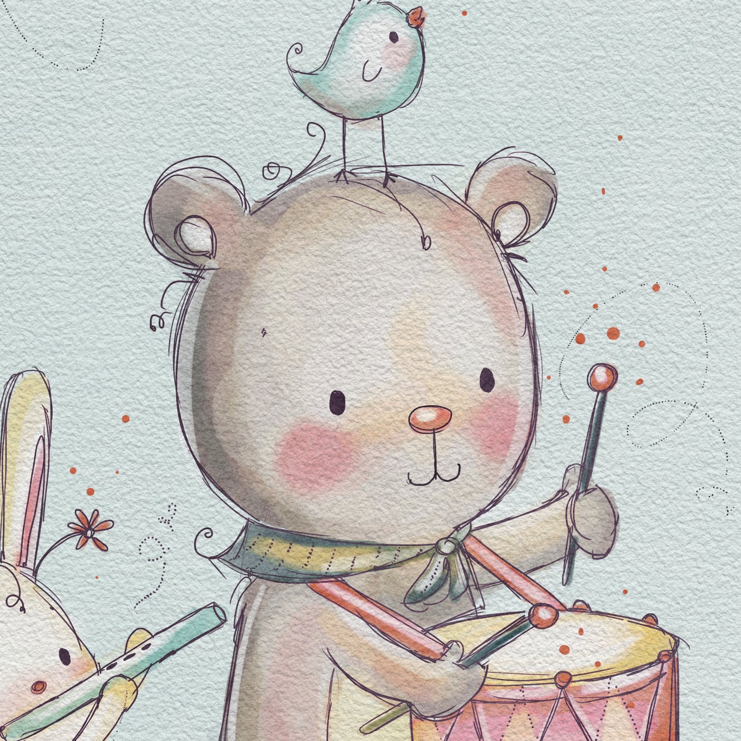 'Animal Music Parade' Children's Wall Art Print